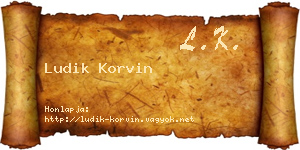 Ludik Korvin névjegykártya